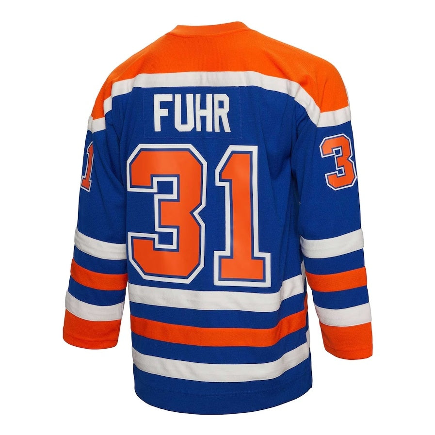 Custom #31 Blue 1986 EDM Hockey Shirt Top