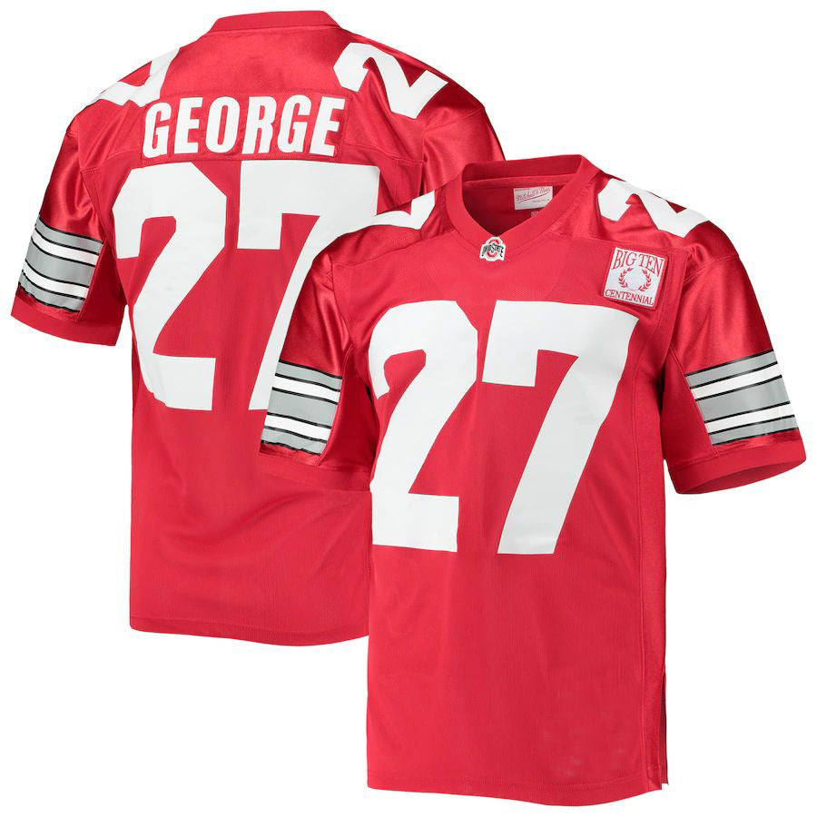 Custom #27 Scarlet 1995 Throwback Football Shirt Top