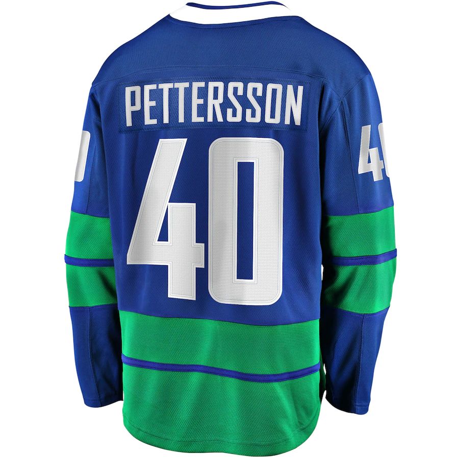 Custom #40 Blue 2019 VAN Hockey Shirt Top