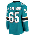 Custom #65 Teal SJS Hockey Shirt Top
