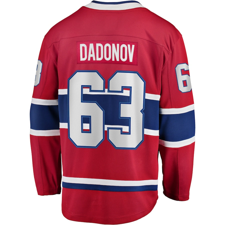 Custom #63 Red MTL Hockey Shirt Top