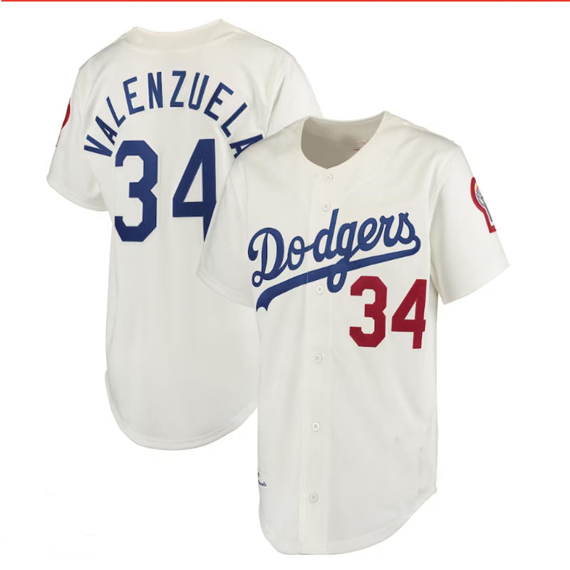 Custom #34 White LAD Baseball Shirt Top