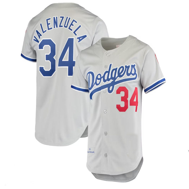 Custom #34 Gray 1981 LAD Baseball Shirt Top