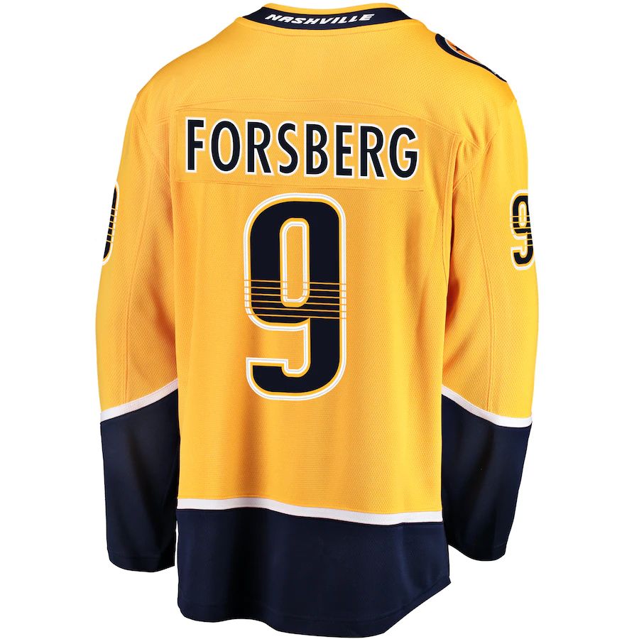 Custom #9 Gold NSH Hockey Shirt Top