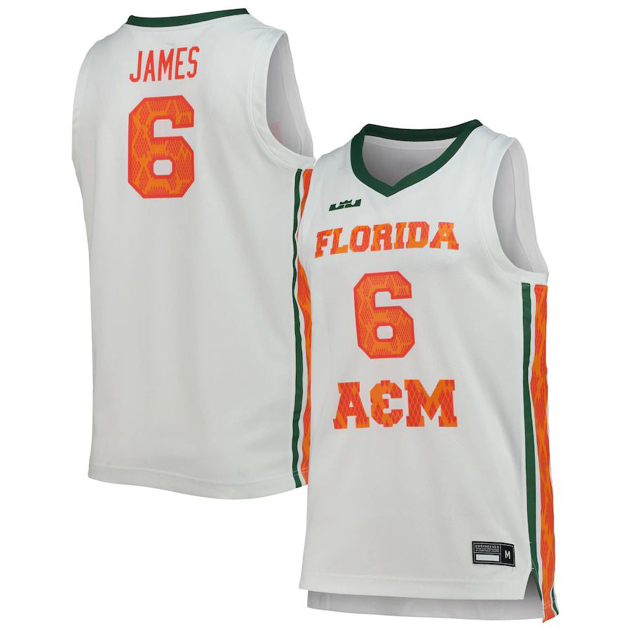 Custom #6 White Basketball Shirt Top
