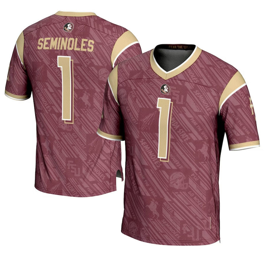 Custom #1 Garnet Football Shirt Top