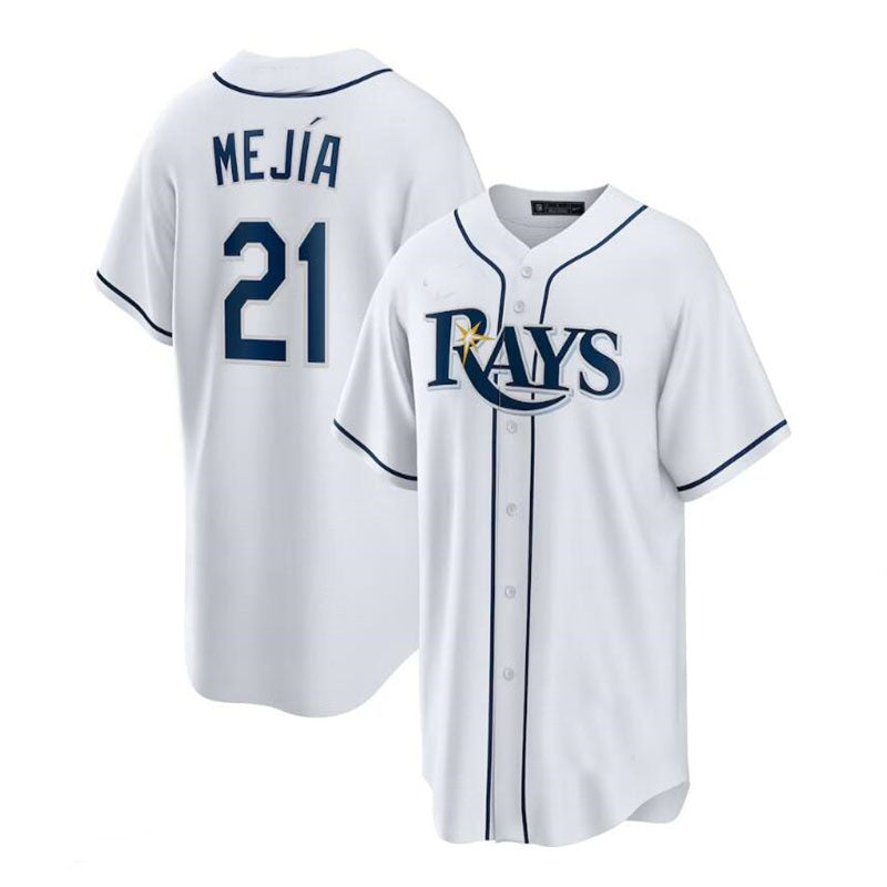 Custom #21 White TB Baseball Shirt Top