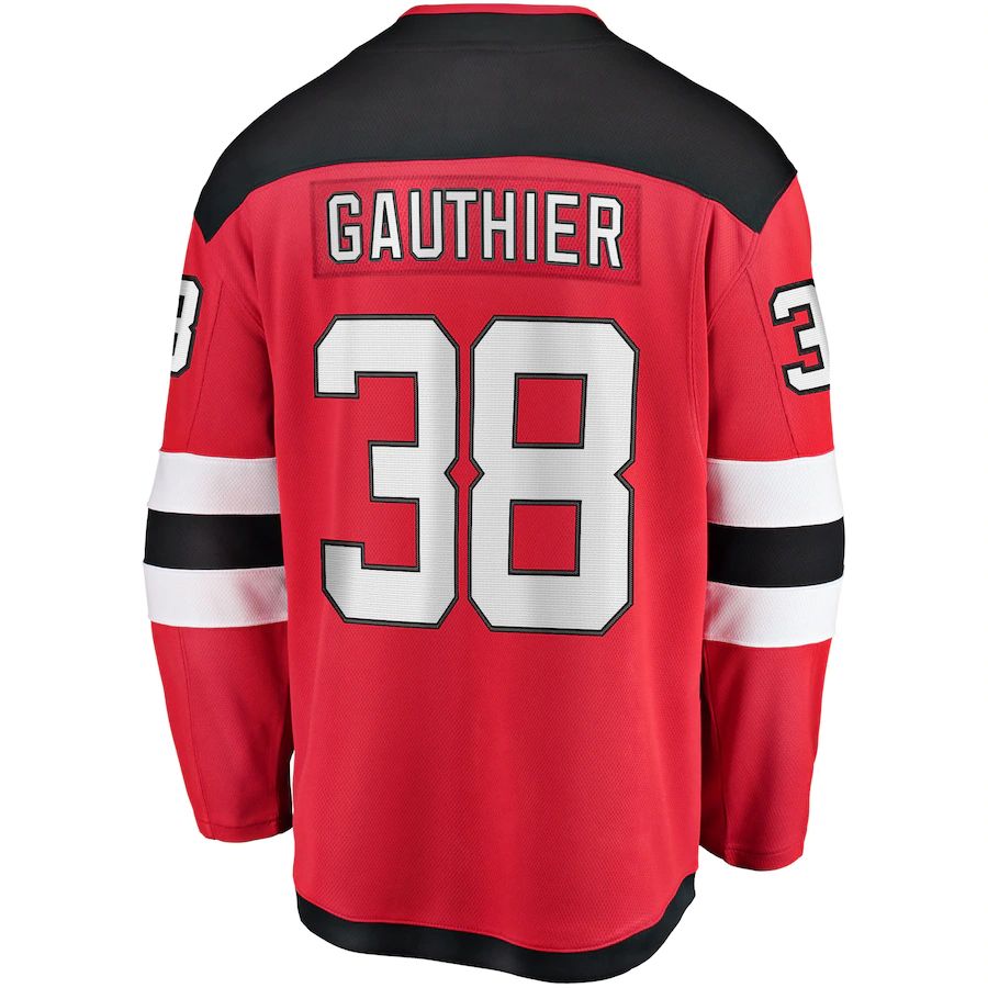 Custom #38 Red NJD Hockey Shirt Top