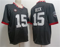 Custom #15 Black College Shirt Top