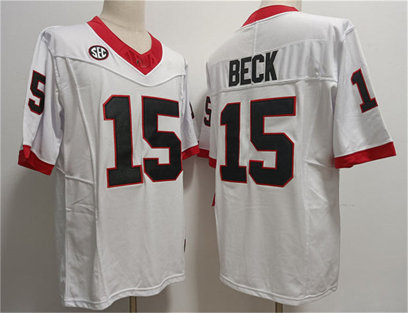 Custom #15 White College Shirt Top