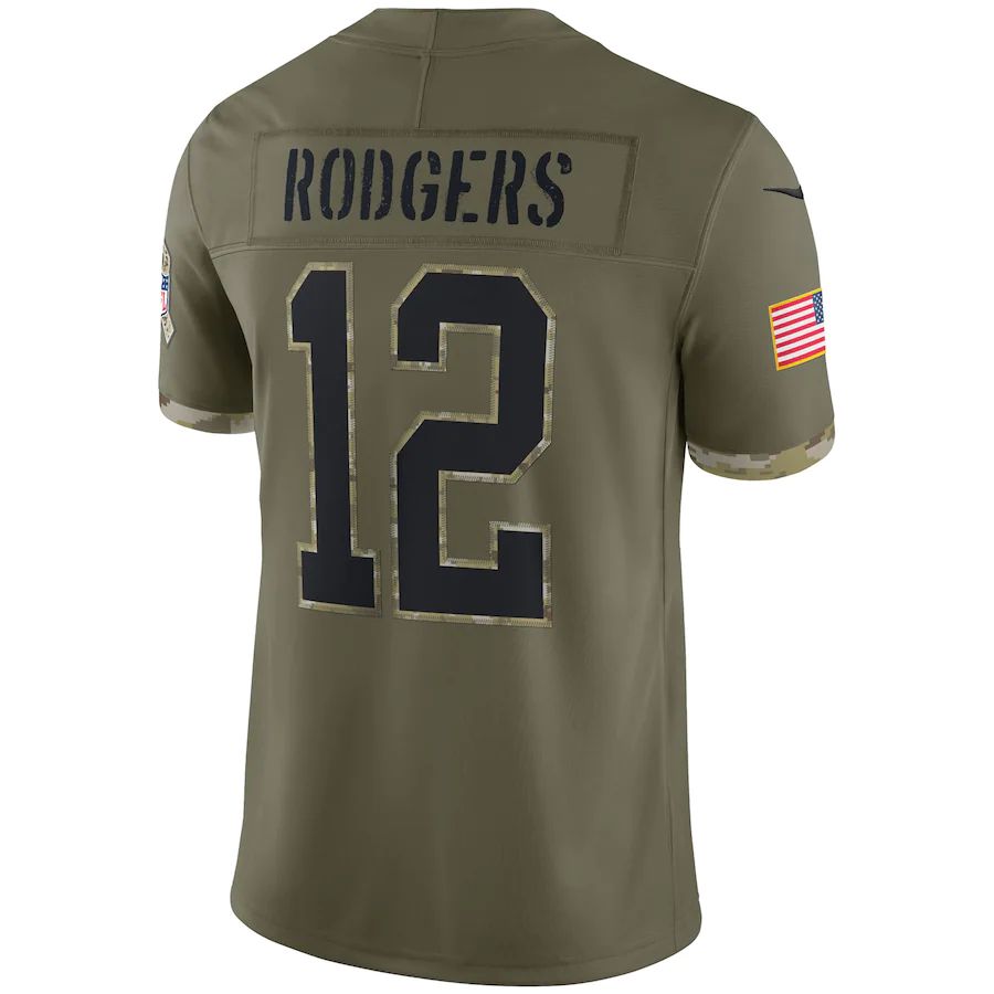 Custom #12 Olive 2022 GB Football Shirt Top