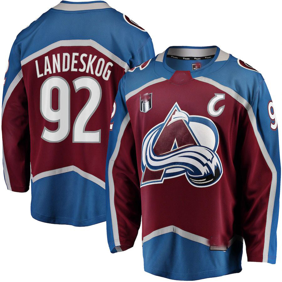 Custom #92 Burgundy 2022 Stanley Cup COL Hockey Shirt Top