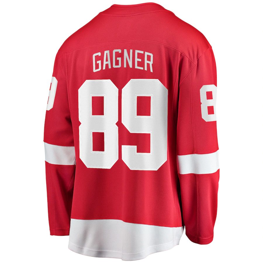Custom #89 Red DET Hockey Shirt Top