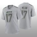 Custom #17 Gray NYJ Football Shirt Top