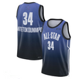 Custom #34 Blue 2023 Basketball Shirt Top