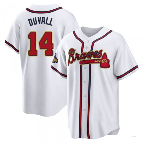 Custom #14 White 2022 ATL Baseball Shirt Top