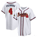 Custom #4 White 2022 ATL Baseball Shirt Top