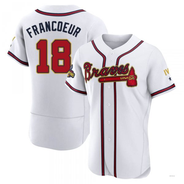 Custom #18 White 2022 ATL Baseball Shirt Top