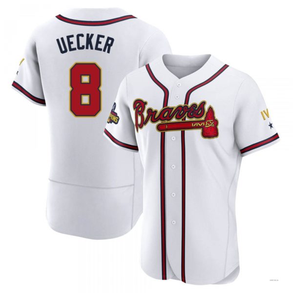 Custom #8 White 2022 ATL Baseball Shirt Top