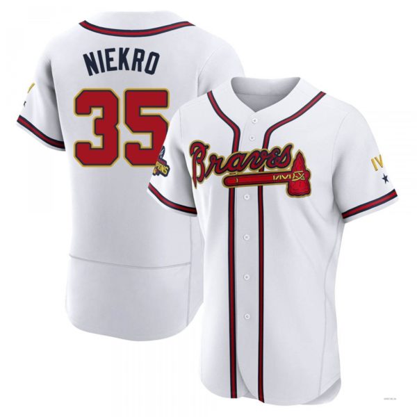 Custom #35 White 2022 ATL Baseball Shirt Top