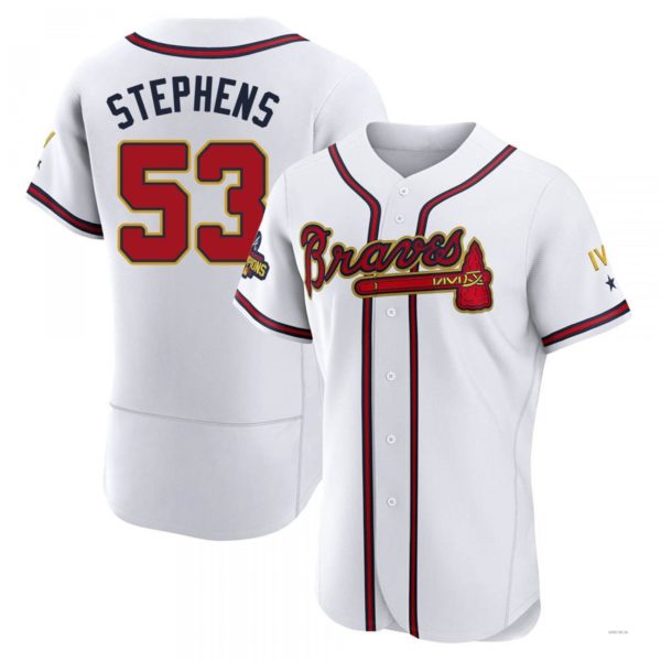 Custom #53 White 2022 ATL Baseball Shirt Top