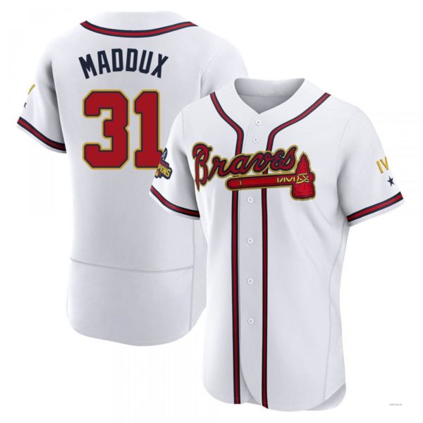 Custom #31 White 2022 ATL Baseball Shirt Top