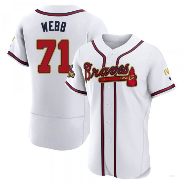 Custom #71 White 2022 ATL Baseball Shirt Top