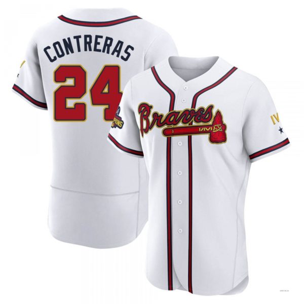 Custom #24 White 2022 ATL Baseball Shirt Top