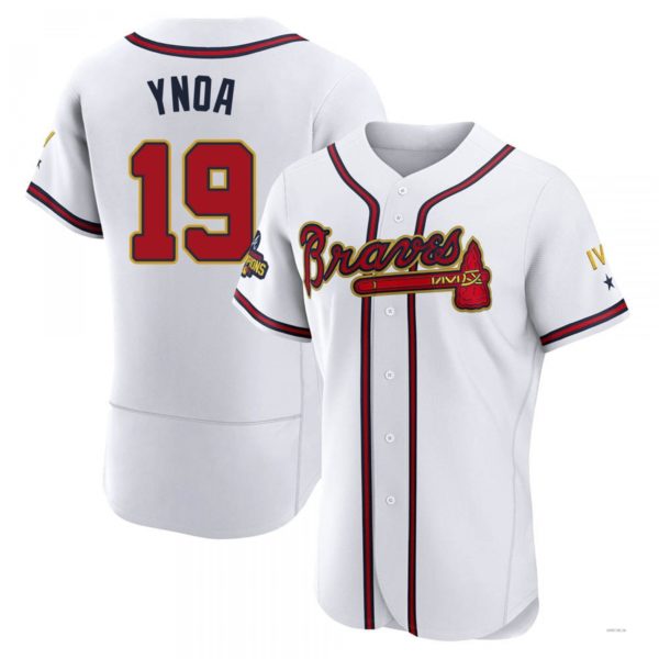 Custom #19 White 2022 ATL Baseball Shirt Top