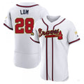 Custom #28 White 2022 ATL Baseball Shirt Top