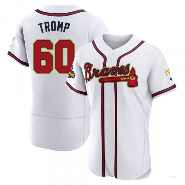 Custom #60 White 2022 ATL Baseball Shirt Top