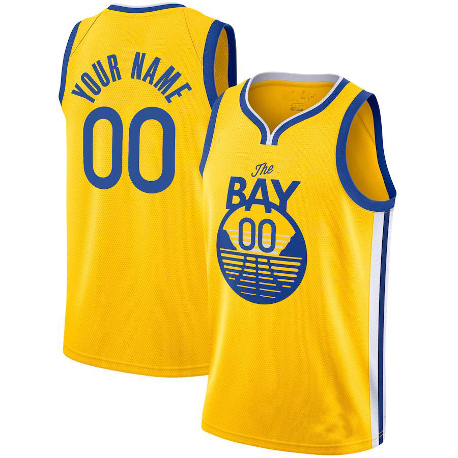 Custom #20 Yellow 2019 GSW Basketball Shirt Top
