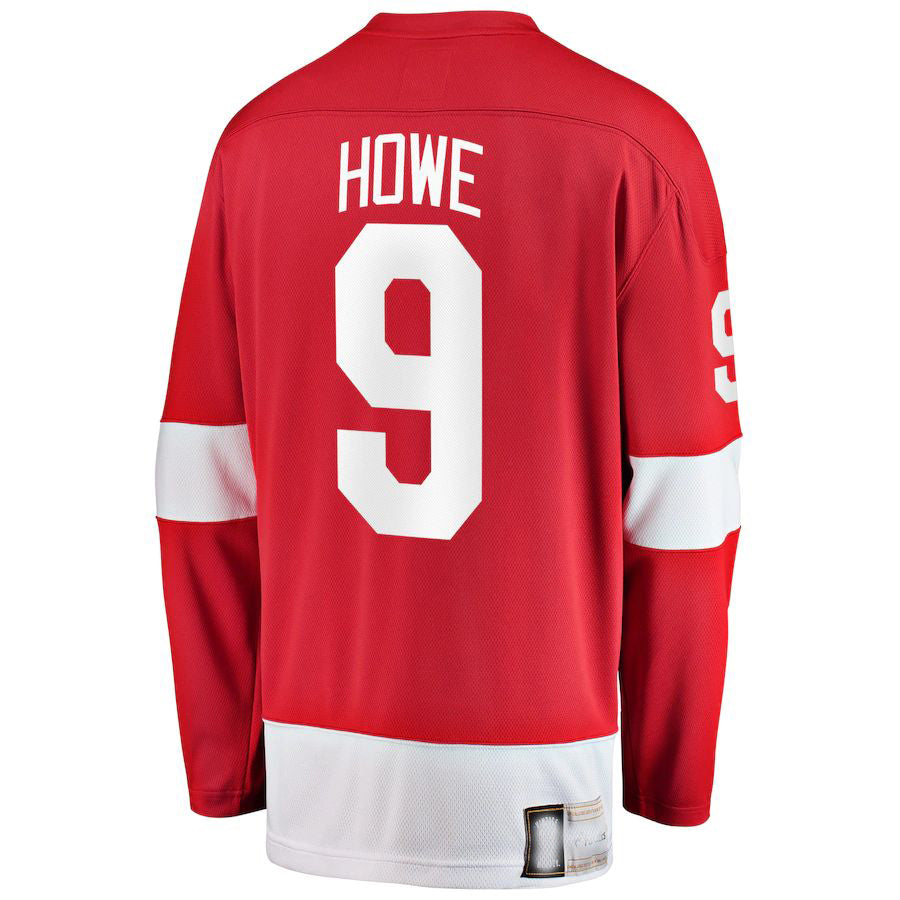 Custom #9 Red DET Hockey Shirt Top