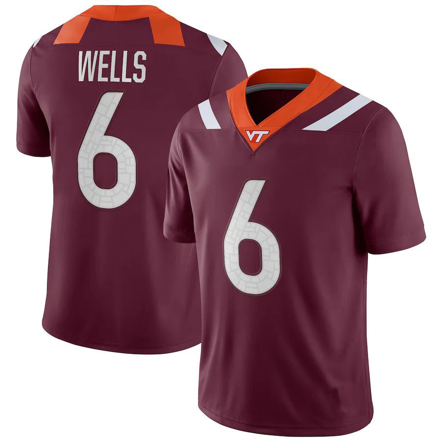 Custom #6 Maroon Football Shirt Top