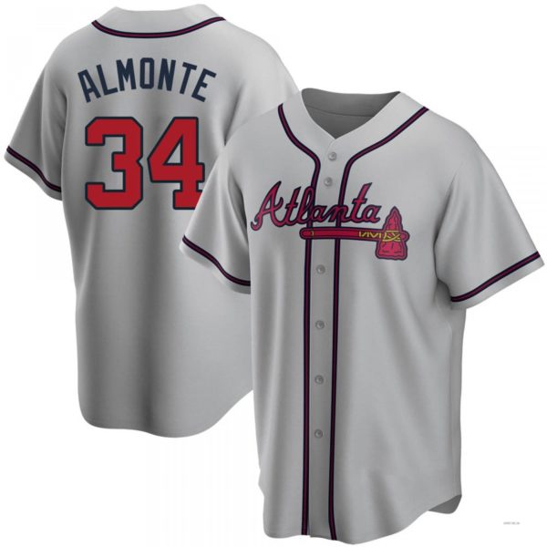 Custom #34 Gray ATL Baseball Shirt Top