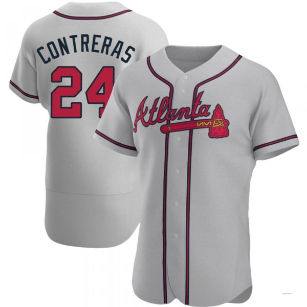 Custom #24 Gray ATL Baseball Shirt Top