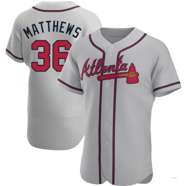 Custom #36 Gray ATL Baseball Shirt Top