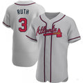 Custom #3 Gray ATL Baseball Shirt Top