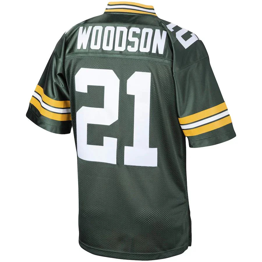 Custom #21 Green 2010 Throwback GB Football Shirt Top