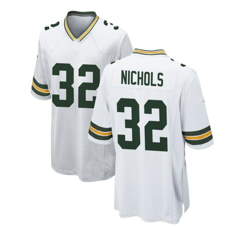 Custom #32 White GB Football Shirt Top
