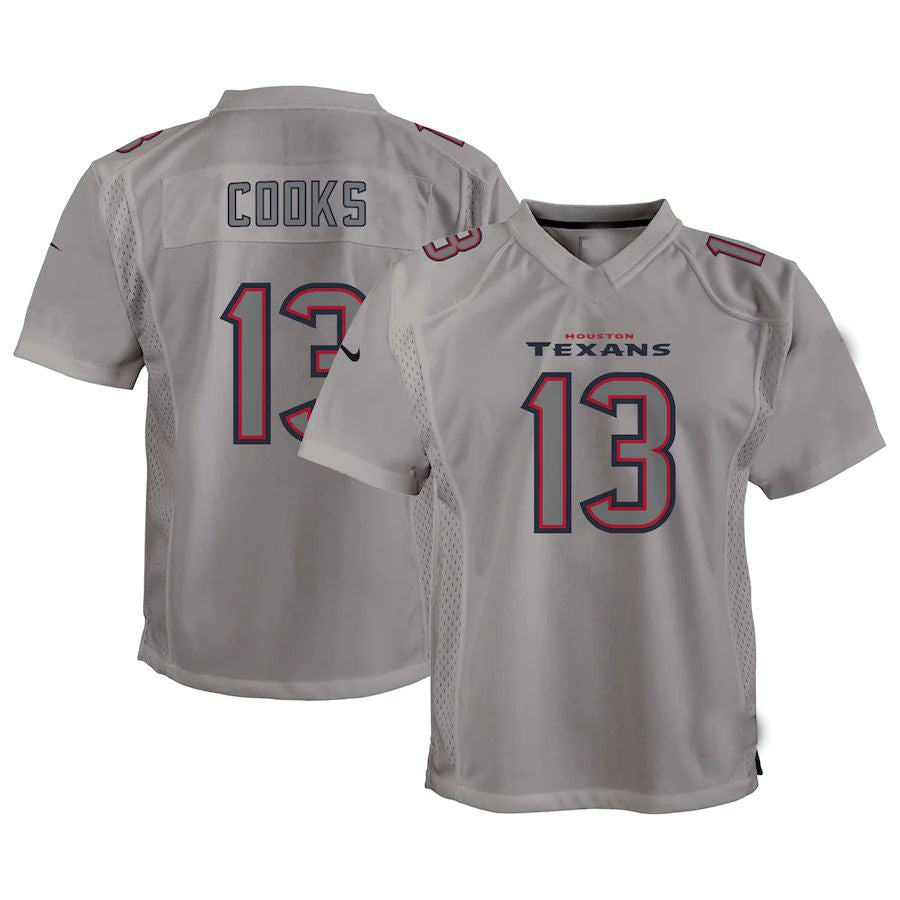Custom #13 Gray HOU Football Shirt Top