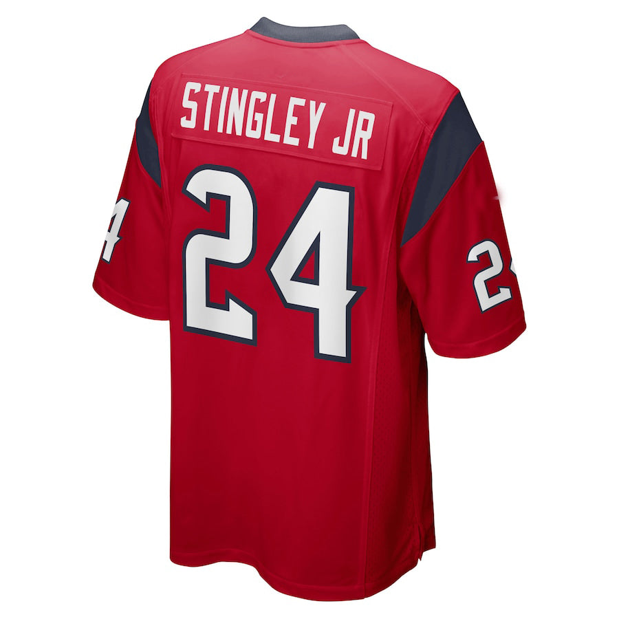 Custom #24 Red HOU Football Shirt Top