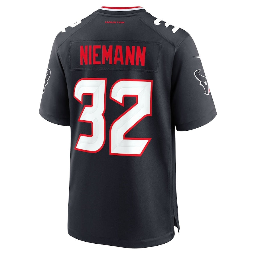 Custom #32 Navy HOU Football Shirt Top