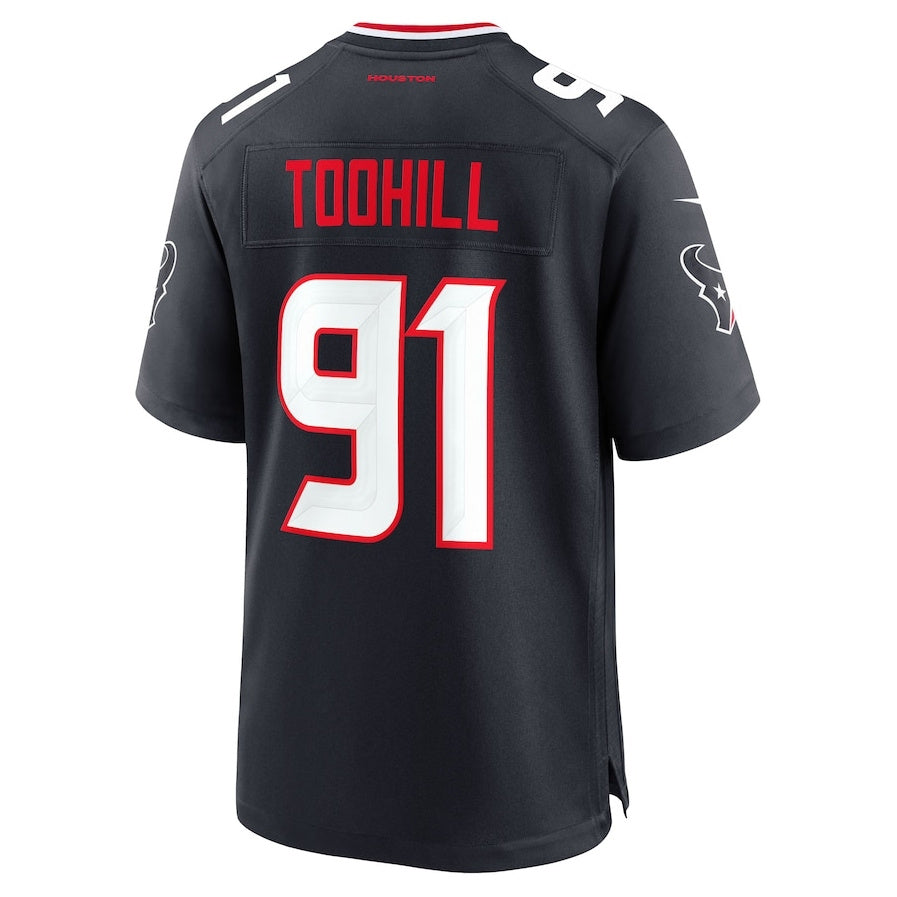 Custom #91 Navy HOU Football Shirt Top