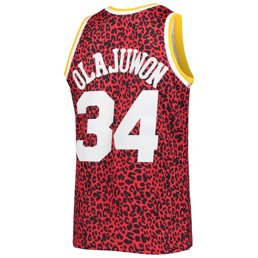 Custom #34 Red 1993 HOU Basketball Shirt Top