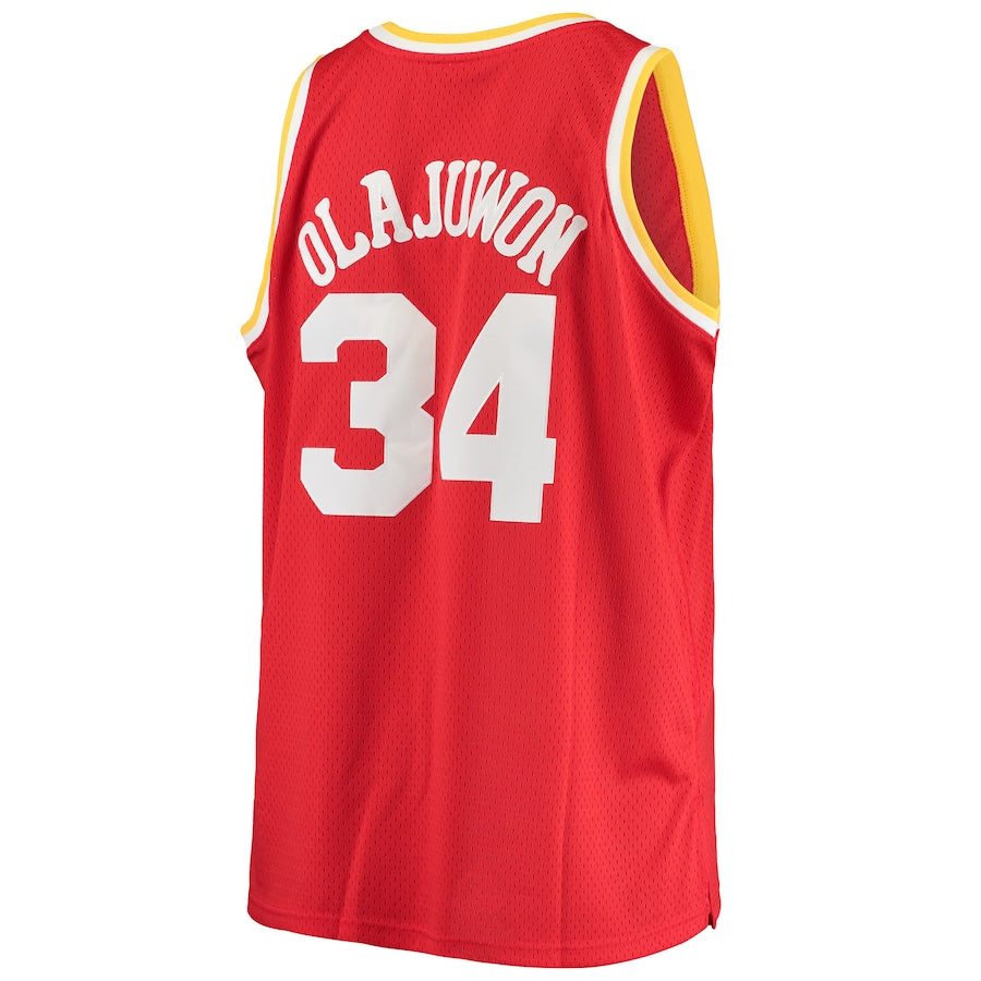Custom #34 Red HOU Basketball Shirt Top