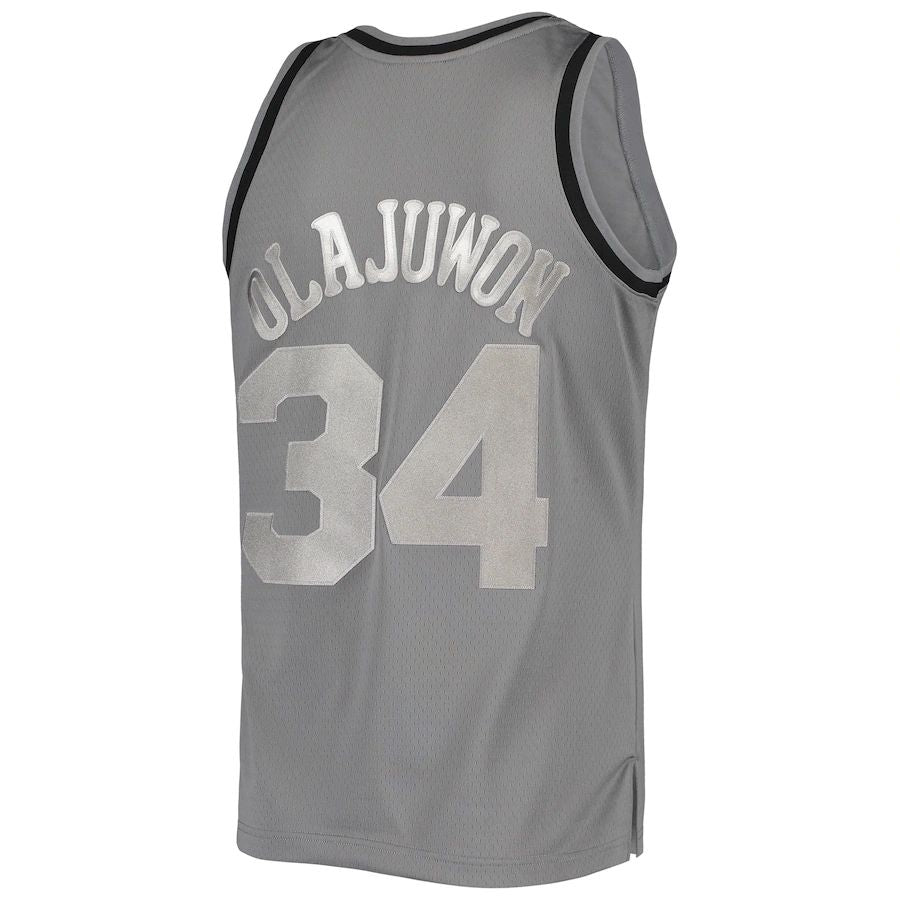 Custom #34 Charcoal 1993 HOU Basketball Shirt Top