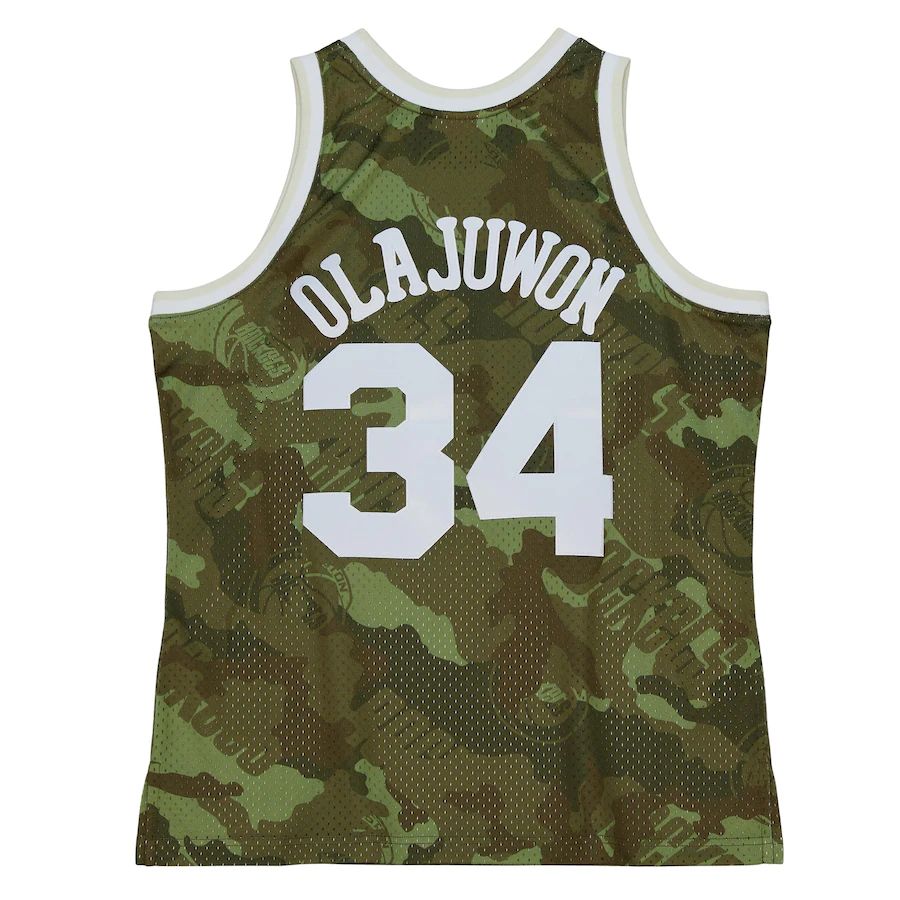 Custom #34 Green 1993 HOU Basketball Shirt Top