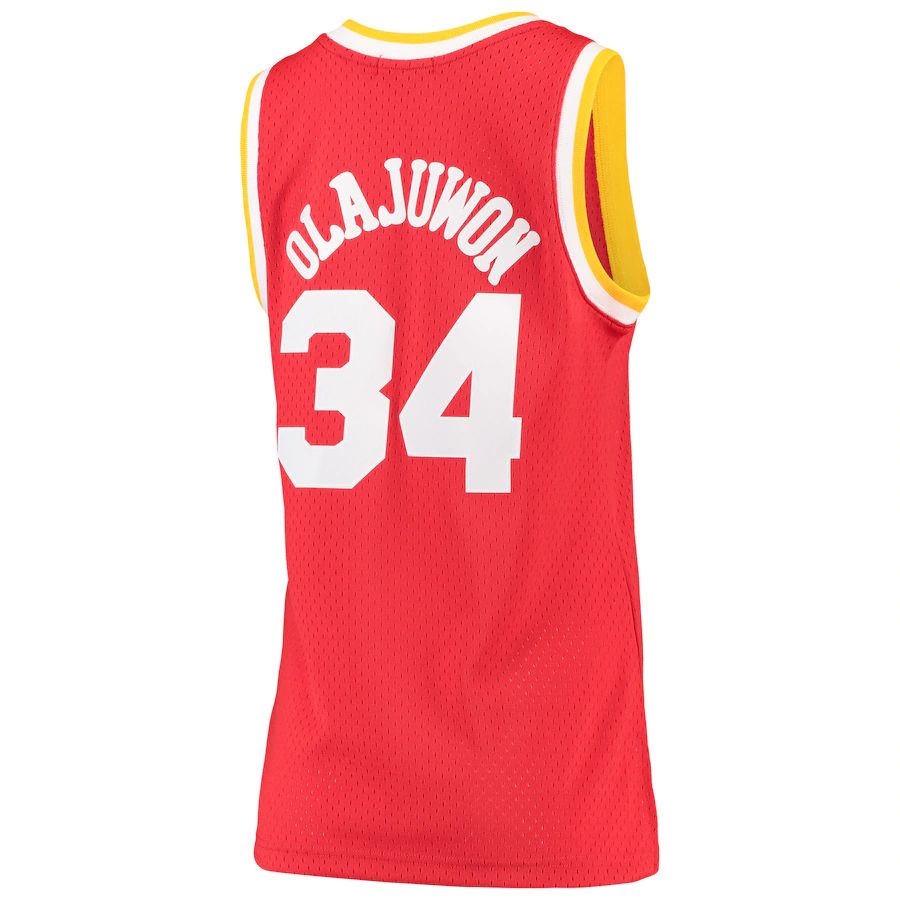 Custom #34 Red 1993 HOU Basketball Shirt Top