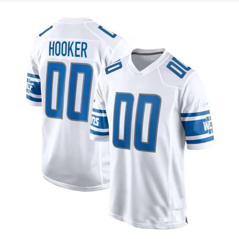 Custom #00 White 2023 DET Football Shirt Top